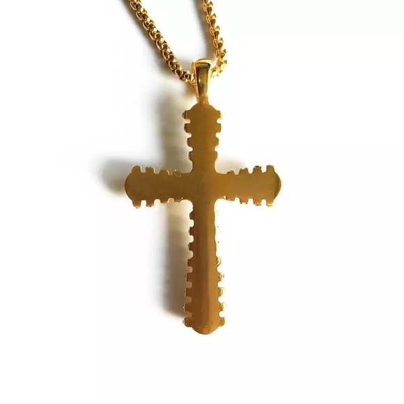 Vintage Stainless Steel Cross Pendant Necklace - Picture 5 of 6